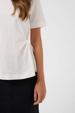 Love Copenhagen, LCDOMINIKA KNOT DETAIL T-SHIRT - T-shirt basic - snow white