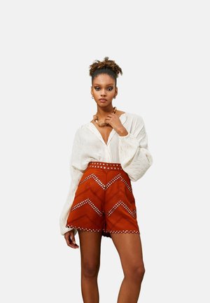 BOHEMIAN LONG SLEEVE ROUND NECK - Blouse - white