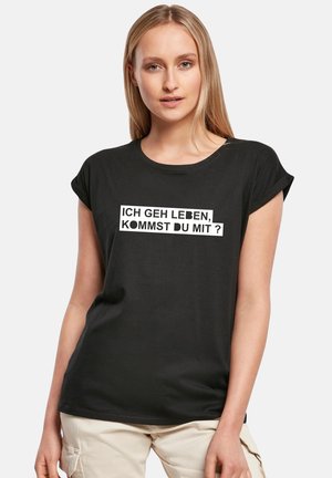 CLASSIC ROLL UP BADHA - Print T-shirt - black