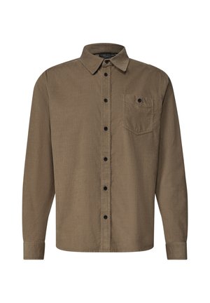 Street One MEN, PLAIN LONG-SLEEVED CORDUROY SHIRT - Chemise - brass brown