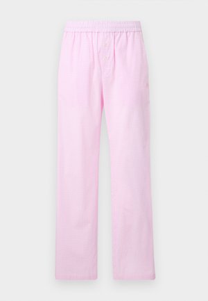 GINGHAM LOGO TROUSERS UNISEX - Trousers - baby pink