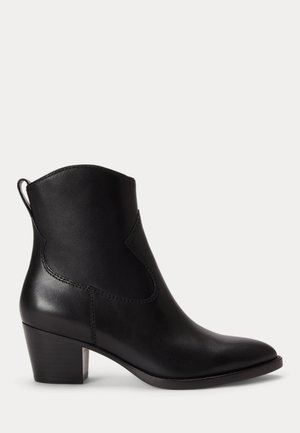 Lauren Ralph Lauren, HARPHER CALFSKIN BOOTIE - Cowboy/biker ankle boot - black