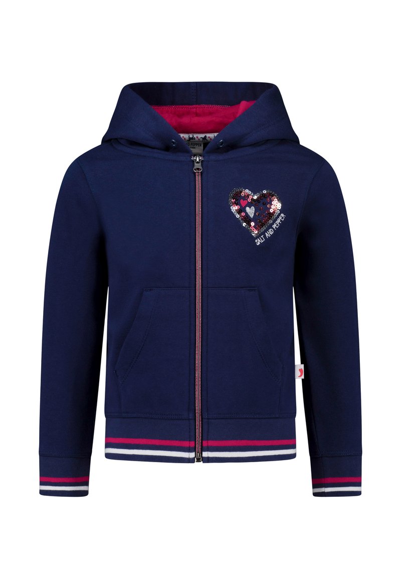 Salt and Pepper - SEQUINS HORSE - Zip-up sweatshirt - true navy, Enlarge