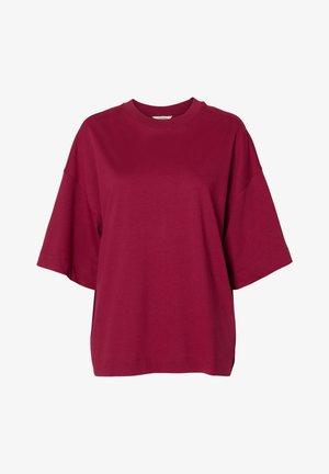 Selected, SLWCOLWOMAN OVERSIZED TEE - Základné tričko - anemone