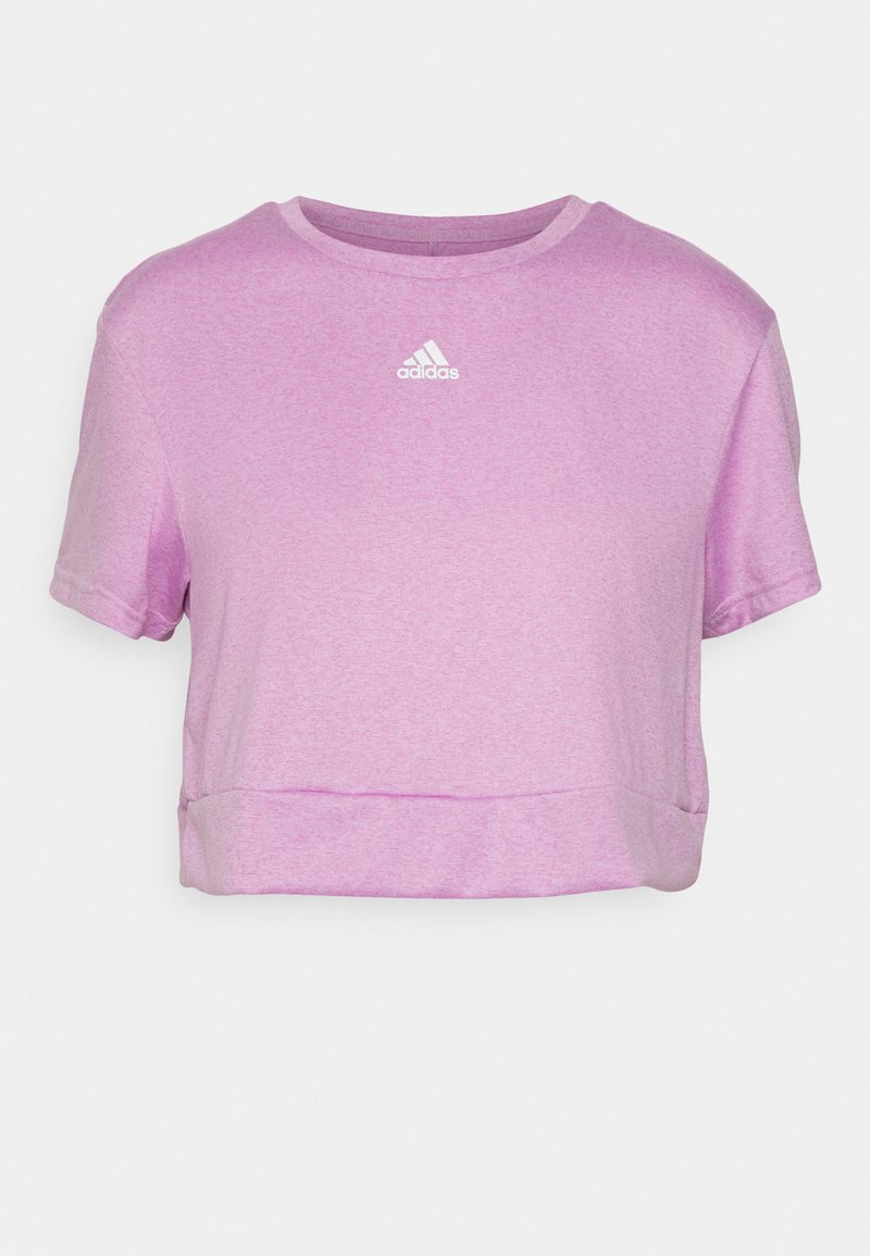 white and purple adidas shirt