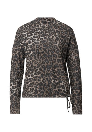Street One, LANGARM SHIRT MIT TURTLE NECK UND LEO-MUSTER - T-shirt à manches longues - black