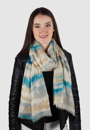 Scarf - turquoise/beige