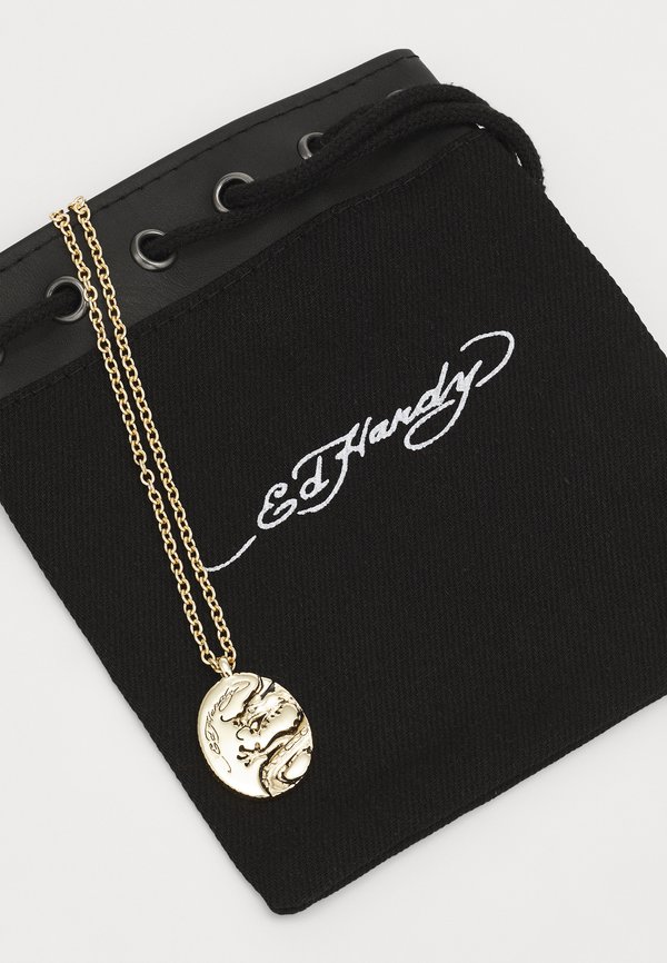 DRAGON ENGRAVED OVAL PENDANT NECKLACE UNISEX - Necklace2