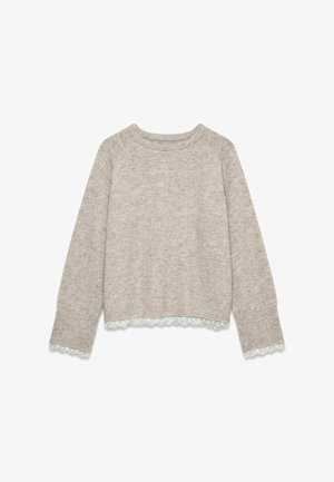 Vero Moda, KNITTED PULLOVER AWMAGALENE KNITTED PULLOVER - Pullover - pumice stone