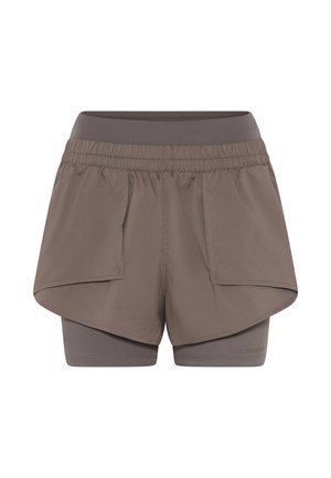 Girlfriend Collective, FALLON TRAIL SHORTS - Pantaloncini 2 in 1 - dark brown