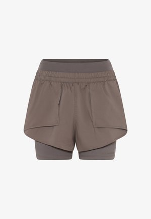 Girlfriend Collective, FALLON TRAIL SHORTS - Pantaloncini 2 in 1 - dark brown