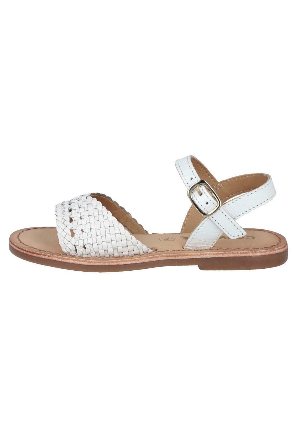 Sandales Vintage Enzo Moreno En Cuir Blanc - Taille 40, Très Bon état, Talon Bas, Semelles Cuir