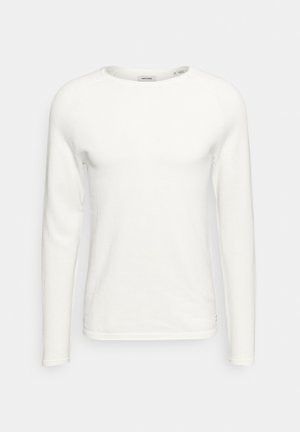 Jack & Jones JJEHILL CREW NECK NOOS - Strickpullover - cloud dancer