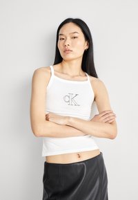 Calvin Klein Jeans OUTLINED STRAPPY TANK - Débardeur - bright white