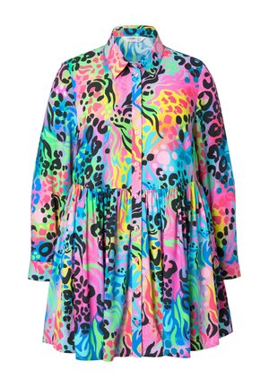 Angel of Style COLORFUL LEOPARD PATTERN - Button-down blouse - light turquoise