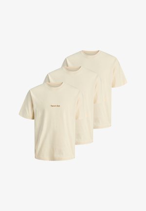 Jack & Jones 3ER PACK NORREBRO - T-shirt basic - antique white