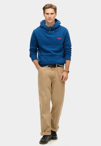 Superdry & Co ESSENTIAL LOGO - Jersey con capucha - pilot mid blue