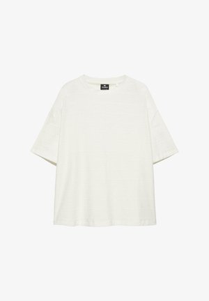 PULL&BEAR, BOXY-FIT STRIPED T-SHIRT - T-shirt basique - white