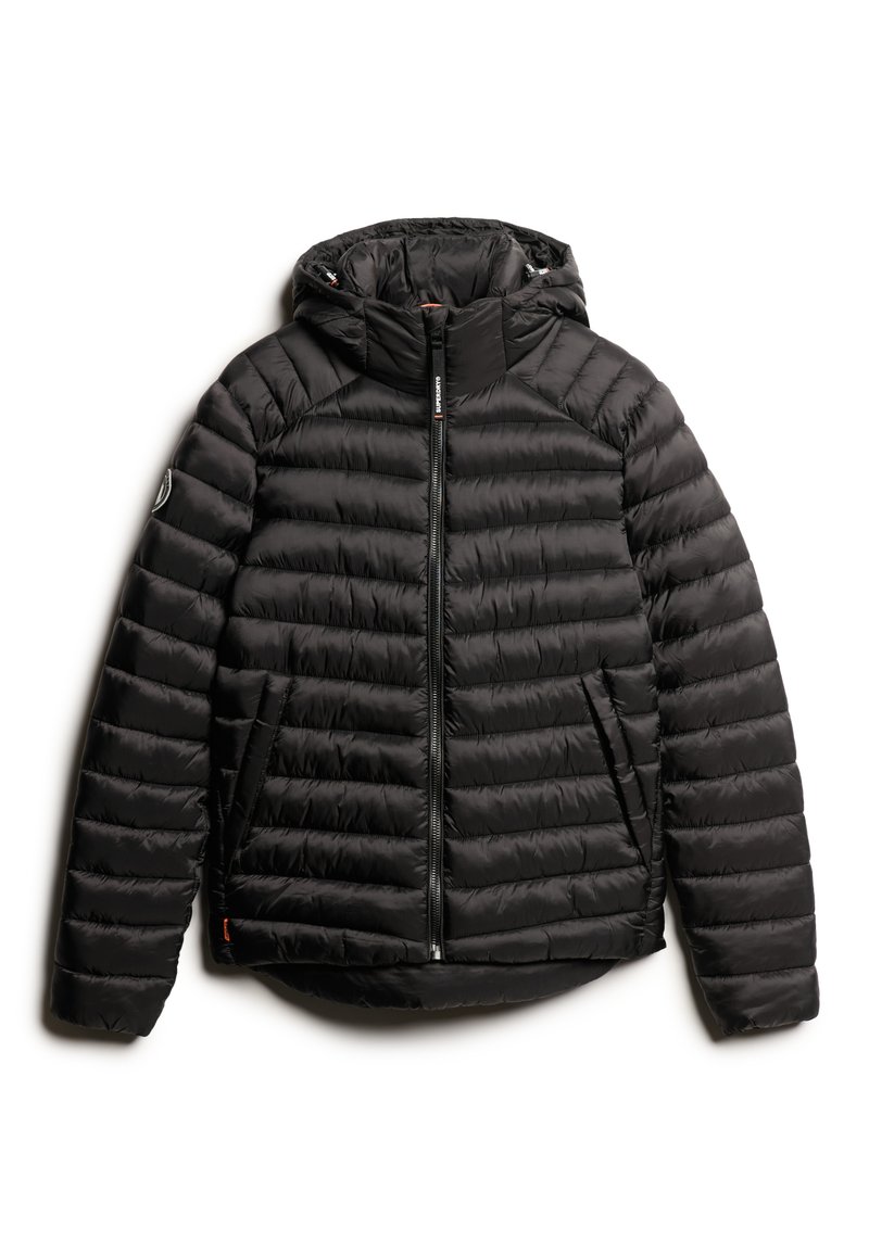 Giacca Superdry Donna Studio Maxi Puffer Lunga Nera &ndash; Trapuntata Con Cappuccio, Taglia S