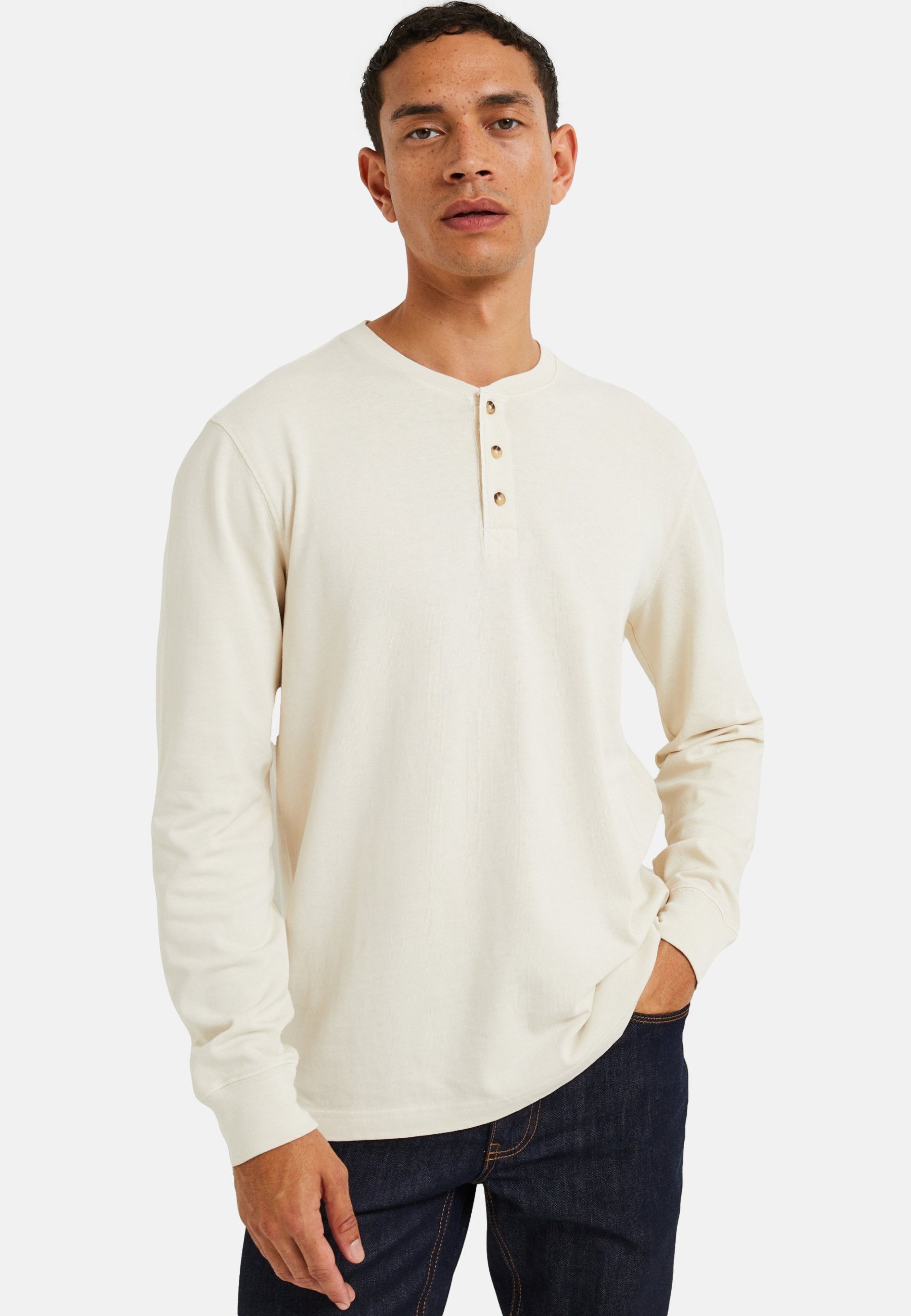 Monoprix COL TUNISIEN T-shirt à manches longues shantung/beige