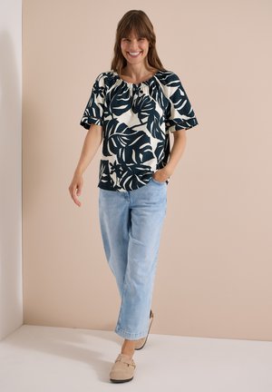 Cecil, CARMEN-BLUSE MIT KURZARM UND BLÄTTERPRINT - Bluse - palm breeze green