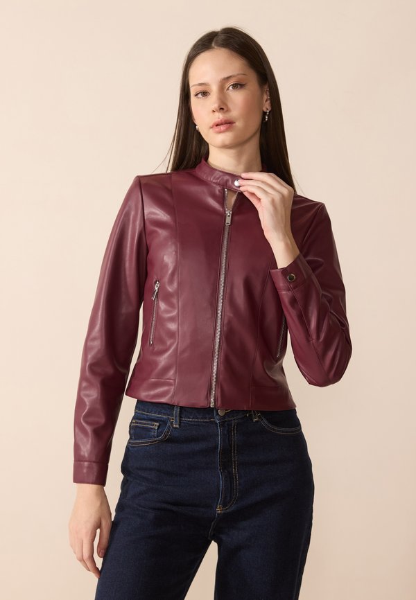 Faux leather jacket - bordeaux
