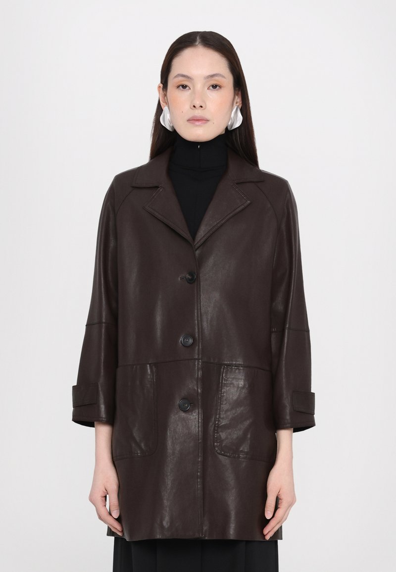 WEEKEND MaxMara PETRA - Kožená bunda - chocolate
