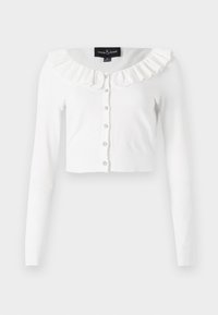 POINTELLE TRIM SHORT CARDIGAN - Kardiganas - cream