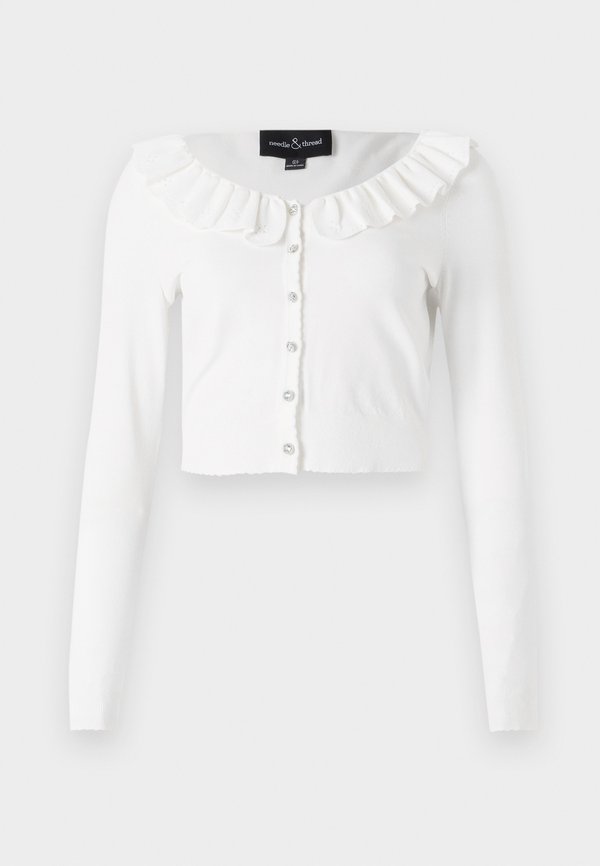 POINTELLE TRIM SHORT CARDIGAN - Cardigan - cream3