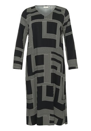 Kaffe Curve DONNA - Rochie de zi - black beige graphic lines