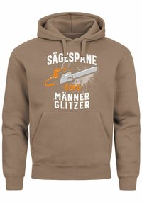 Neverless MOTIV HANDWERKER SÄGE FASHION STREETSTYLE - Hoodie - mocha