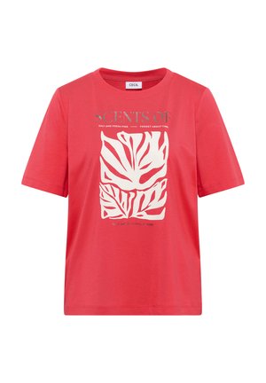 Cecil, T-SHIRT WITH ROUND NECK AND FRONT PRINT - Camiseta estampada - coral