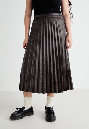 VMCNITA SNAKE SKIRT - Plisséskjørt - chocolate torte