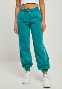 Urban Classics - HIGH WAIST STONE WASHED - Donji dijelovi trenirke - watergreen Minijatura 1