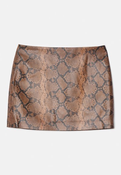 Alice + Olivia ELANA SNAKE SKIRT - Minigonna - camel/black