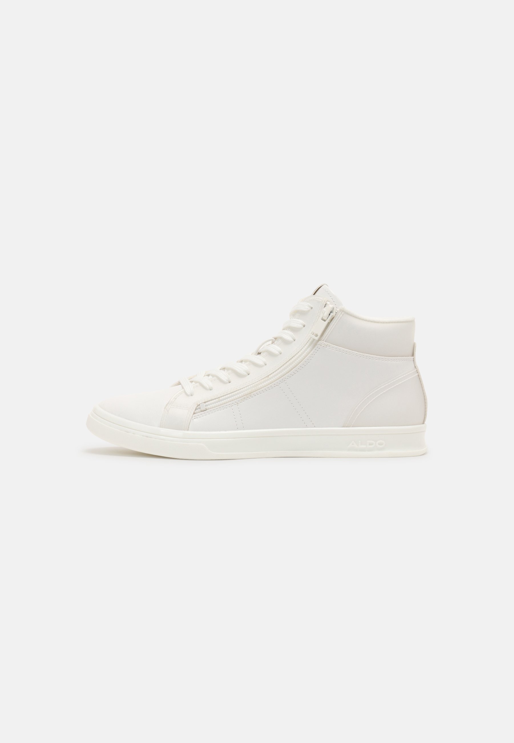 plain white high top trainers