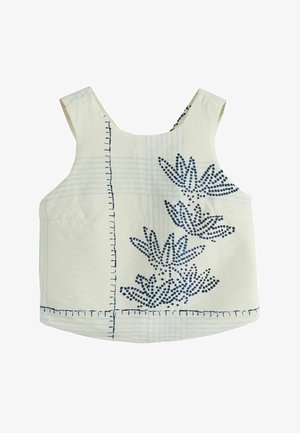 Next, Bluse - ecru navy palm print
