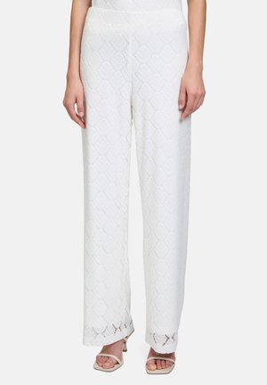 MIT LOCHMUSTER - Pantaloni - rohweiß