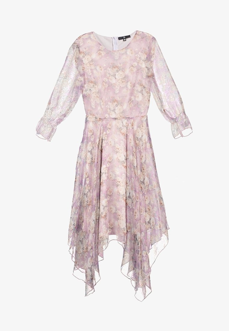 missguided lilac lace dress MISSGUIDED Lilac Lace Up Puff Ball Mini DressMISSGUIDED
