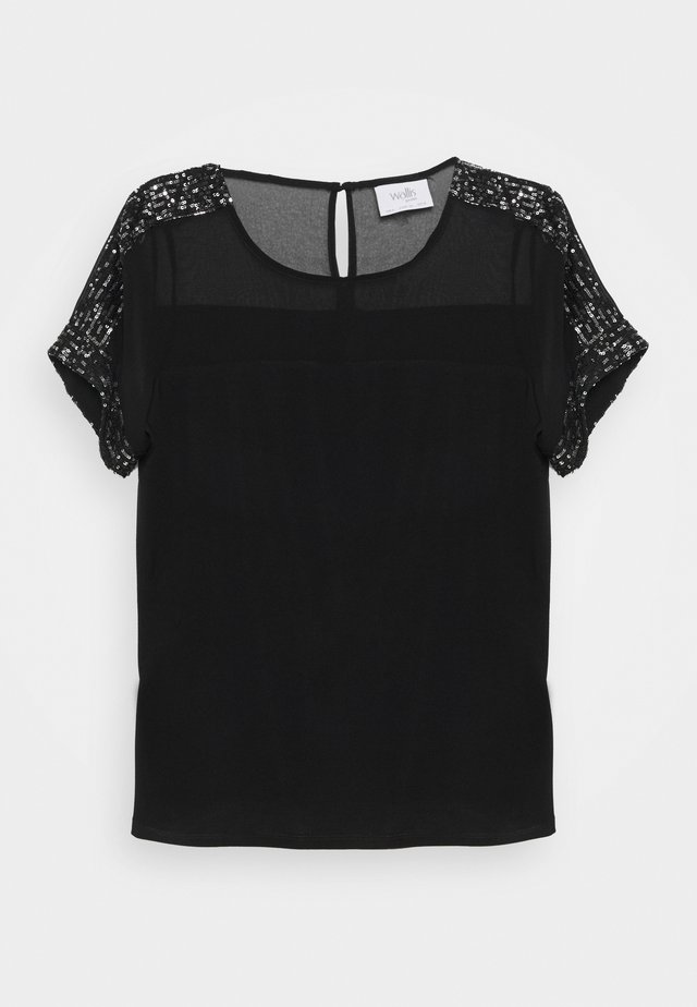 SHEER - T-shirt basique - black