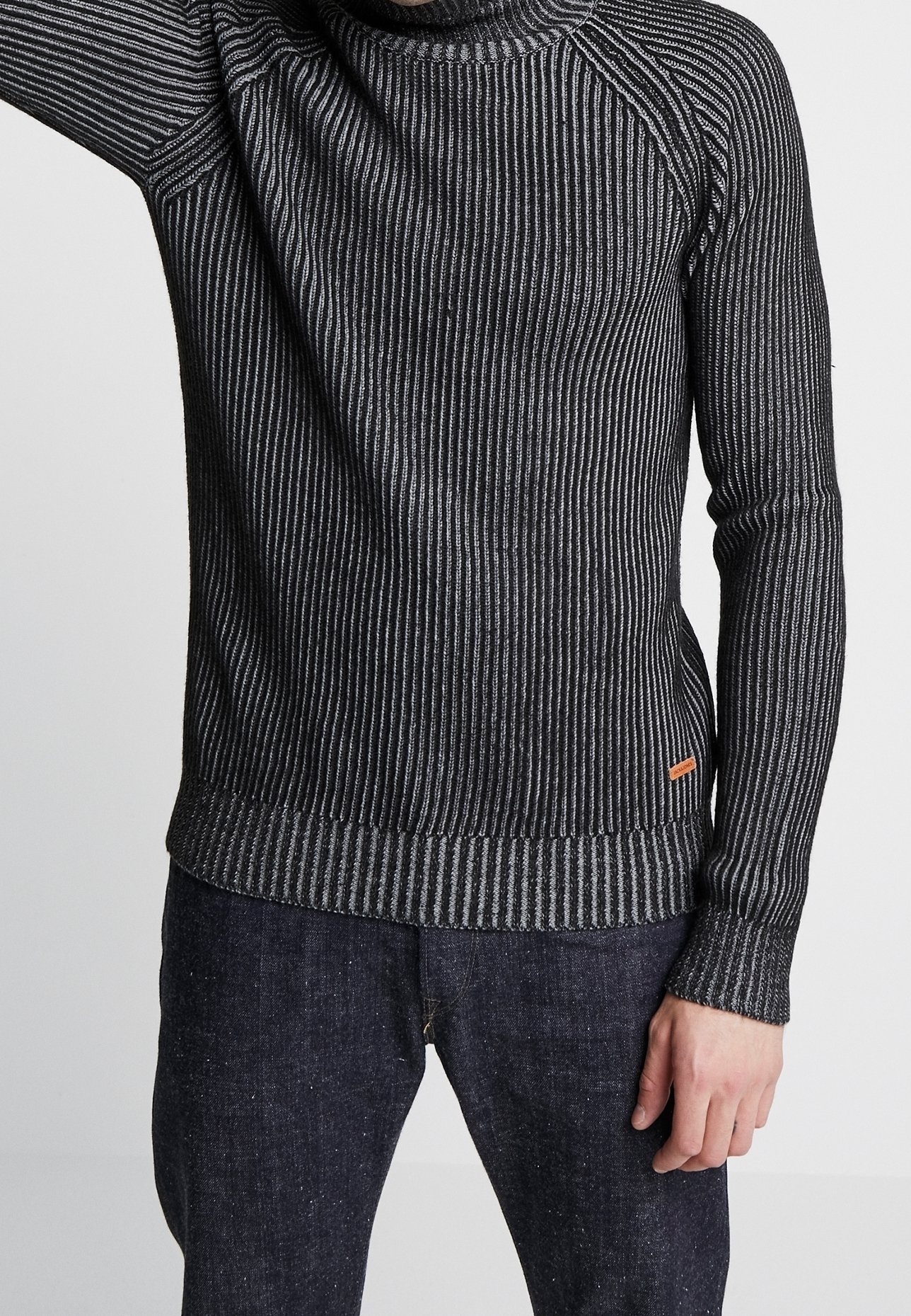 Jack Jones Strickpullover mottled dark grey/dunkelgrau-meliert