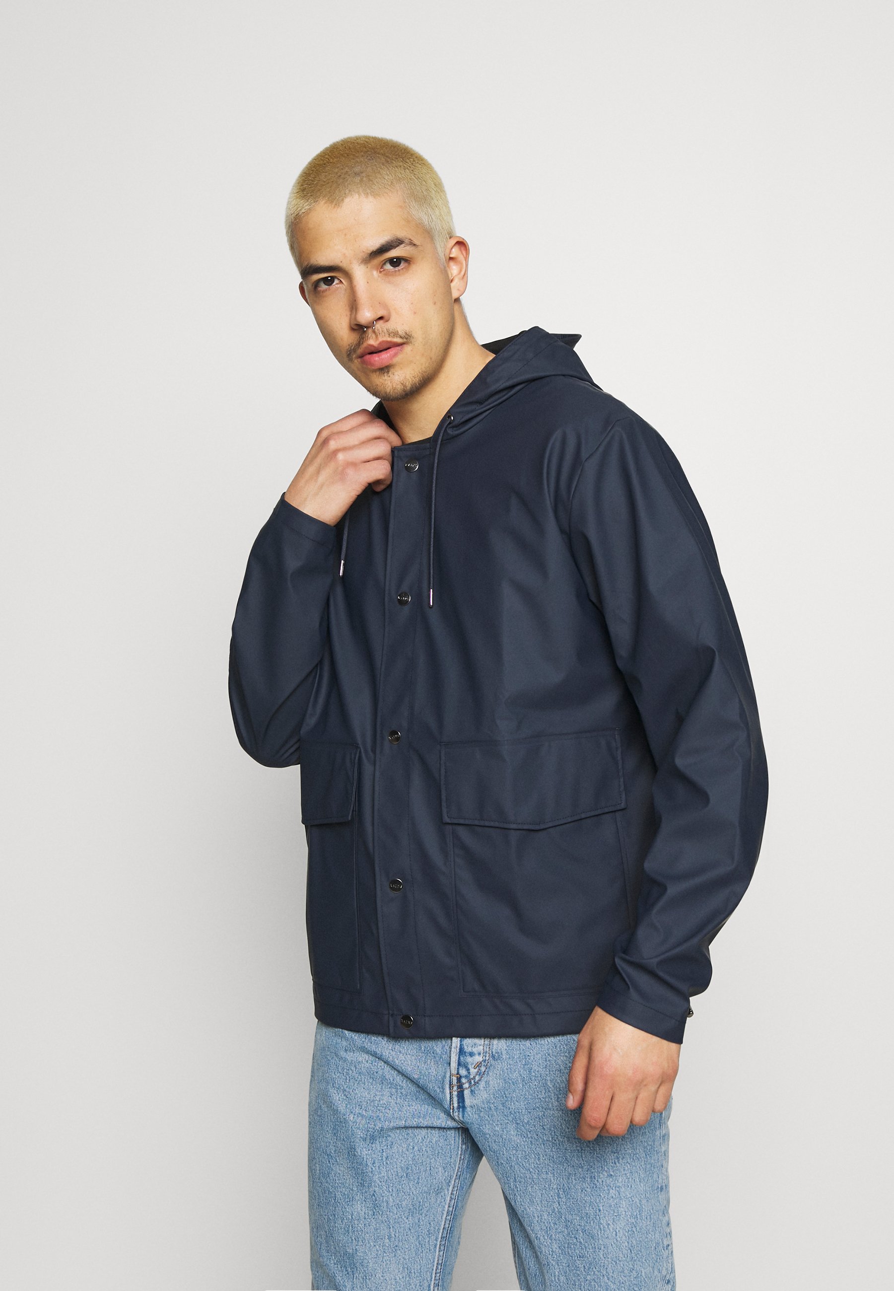 rains short hooded jacket
