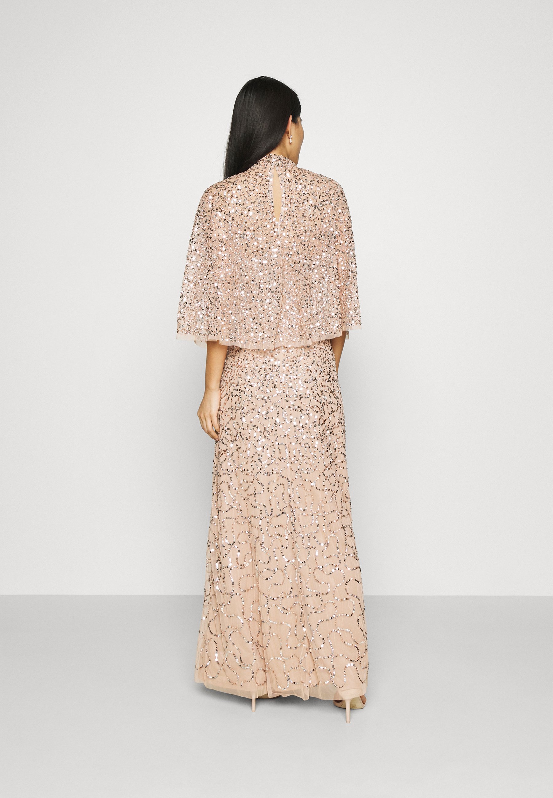 cape sequin dress