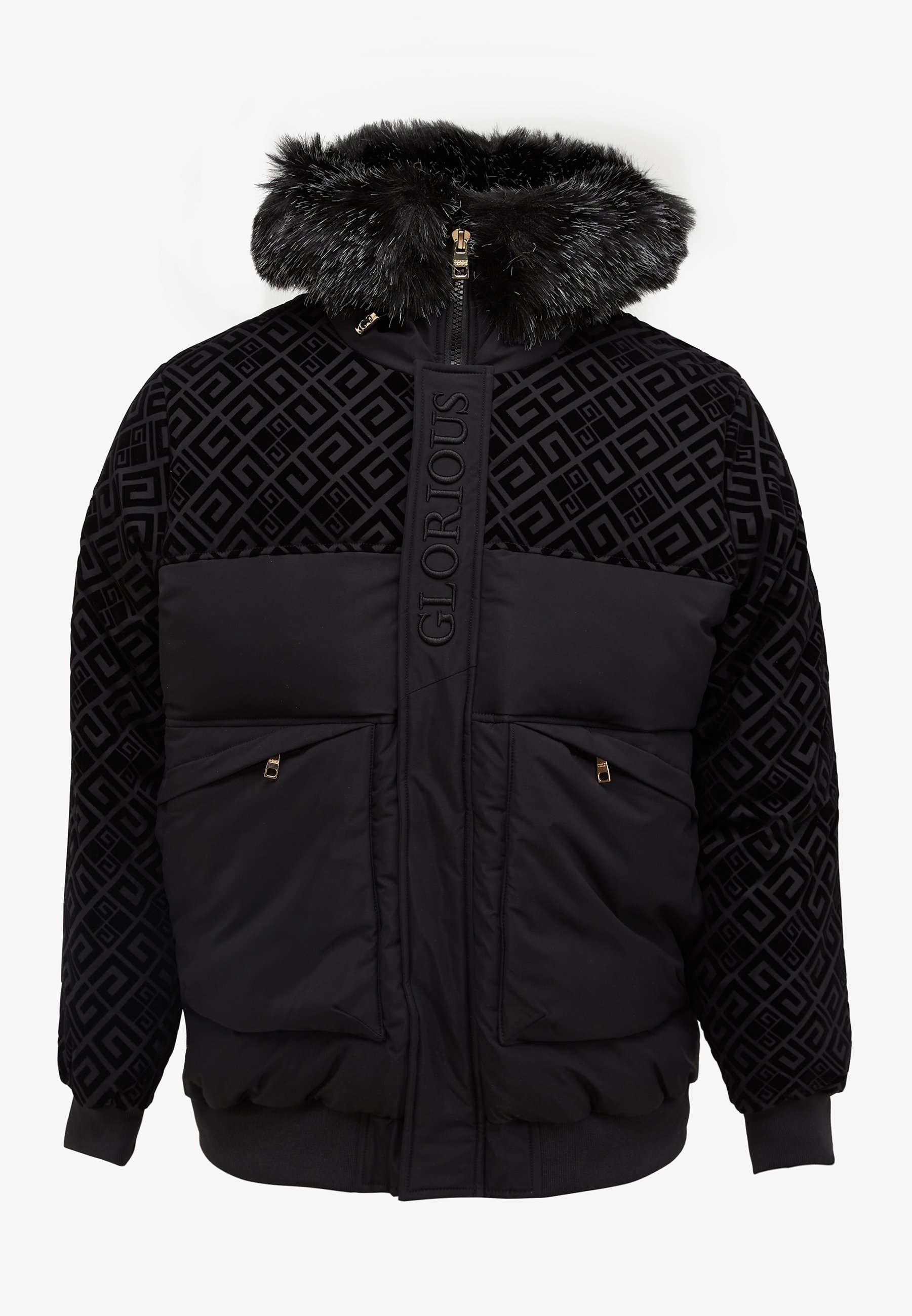 Short puffer bomber jacket