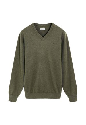 BASIC V NECK - Jersey de punto - light khaki