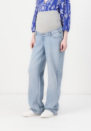 ONLY MATERNITY OLMCOBAIN WIDE - Relaxed fit -farkut - light blue denim
