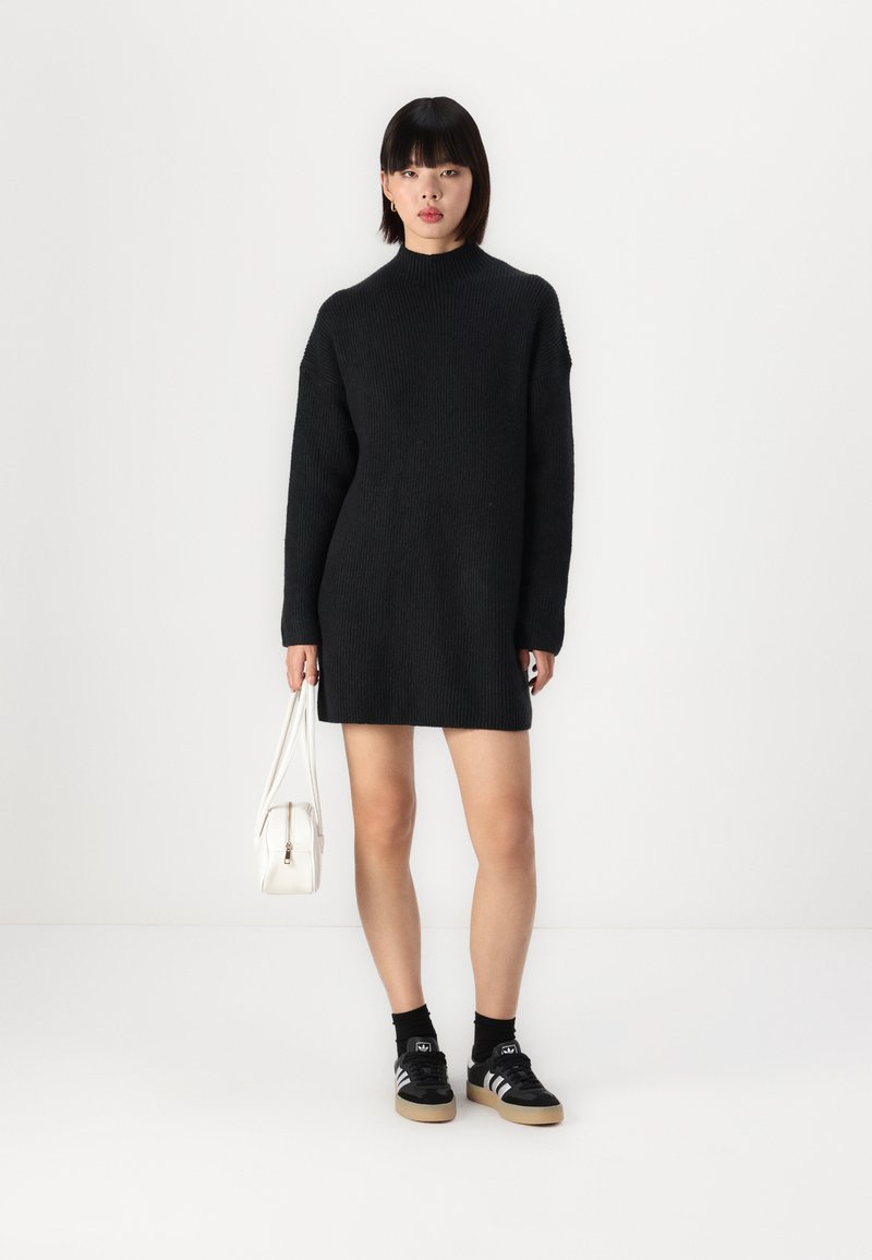 Abercrombie & Fitch Easy Mockneck Mini Sweater Dress - Jumper dress - black  - Zalando.ie