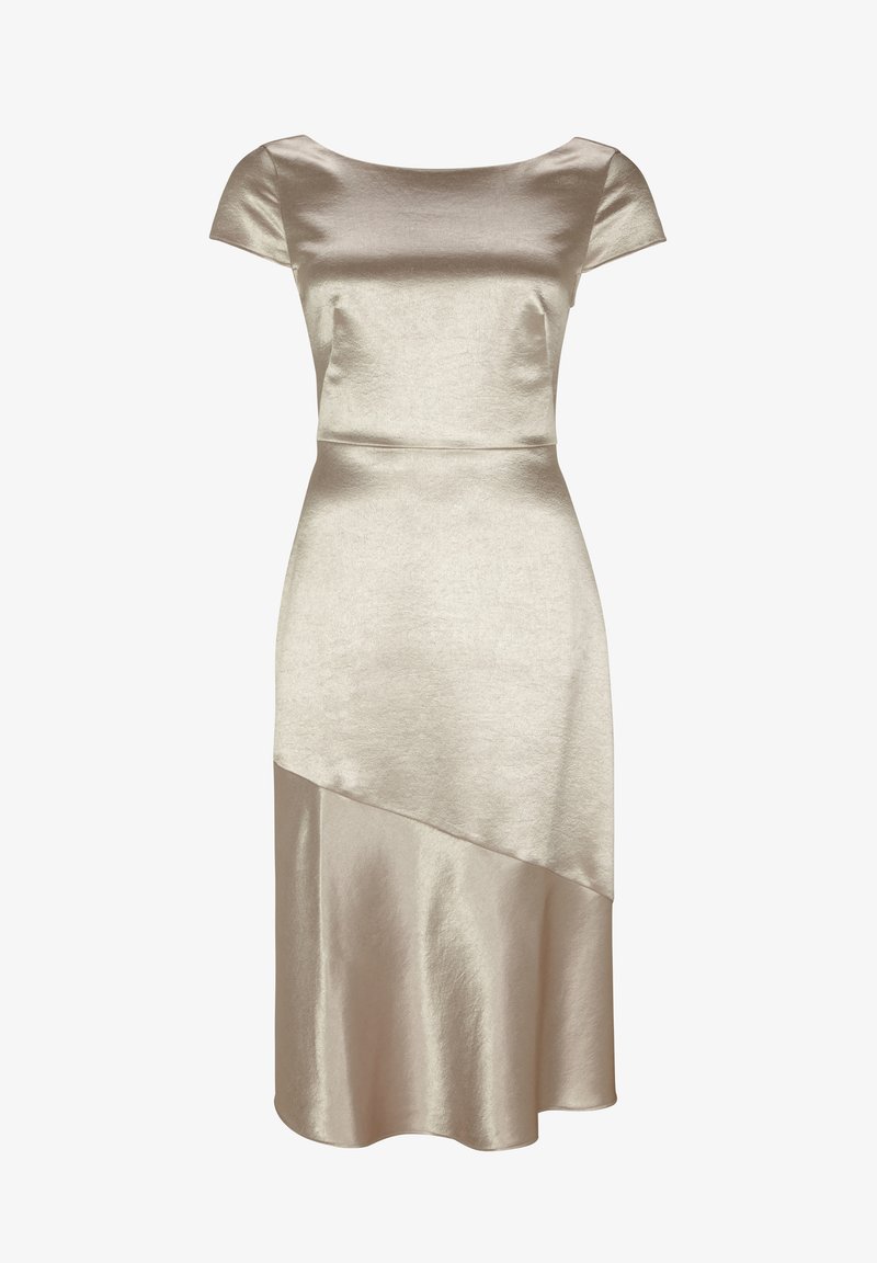 S Oliver Black Label Jurk Cocktailkleid Festliches Kleid Gold Weiss Zalando At