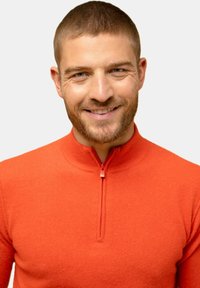 Just Cashmere HALF ZIPPED HIGH COLLAR - Strickpullover - orange