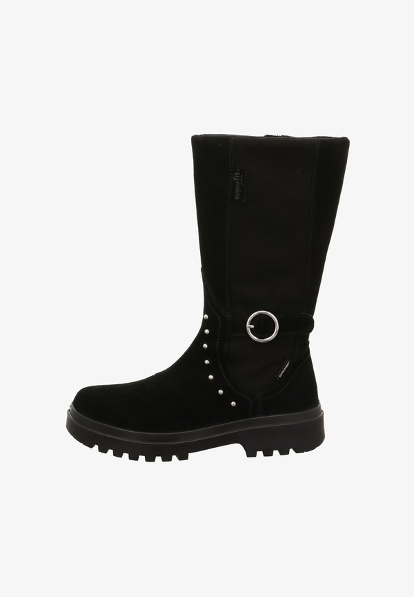 Cowboy-/Bikerstiefelette – schwarz